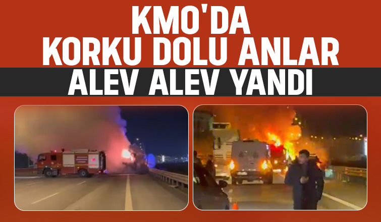 Kuzey Marmara Otoyolunda tır alev alev yandı