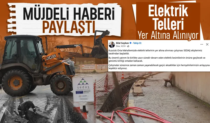 Kuzuluk Orta Mahallede Elektrik Şebekesi Yer Altına Alınıyor