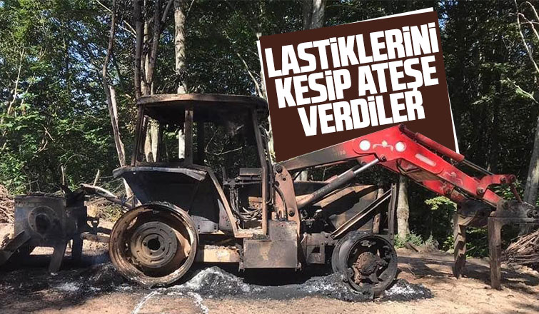 Lastiklerini kesip ateşe verdiler