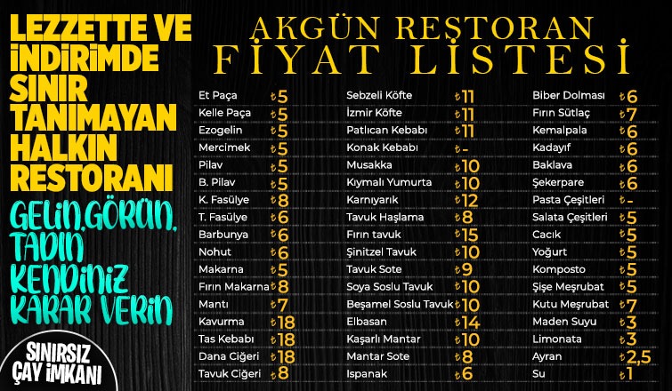 Lezzette ve İndirimde Sınır Tanımayan Halkın Restoranı