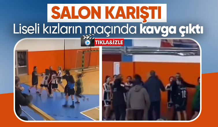Liselerarası Kız Futsal Final maçında kavga