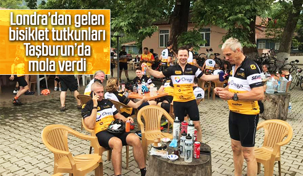 Londradan gelen bisikletli gurup Taşburunda mola verdi