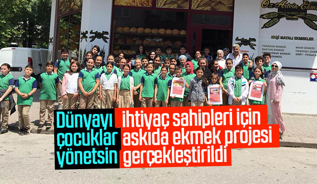 MADANOĞLU ÖĞRENCİLERİNDEN ASKIDA EKMEK PROJESİ