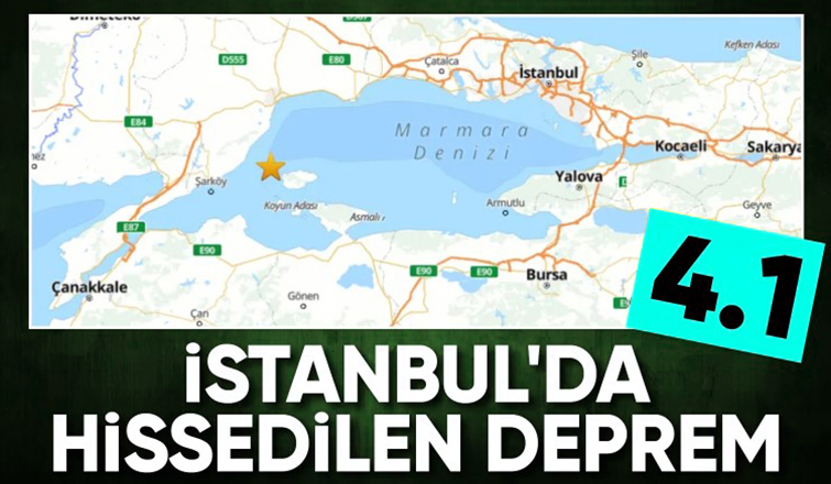 Marmara Denizi'nde İstanbul'dan da hissedilen 4.1 büyüklüğünde deprem