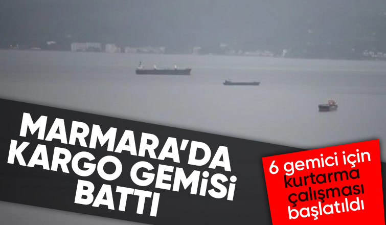 Marmara Denizi'nde kargo gemisi battı