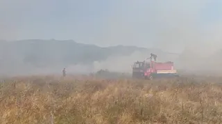 Meradaki yangını itfaiye söndürdü