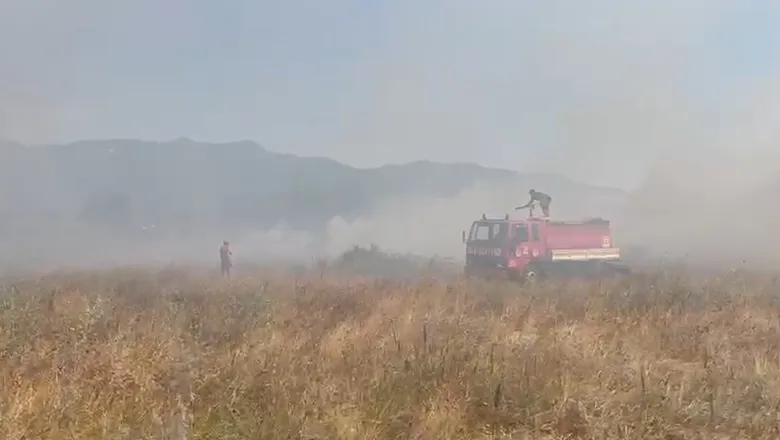 Meradaki yangını itfaiye söndürdü