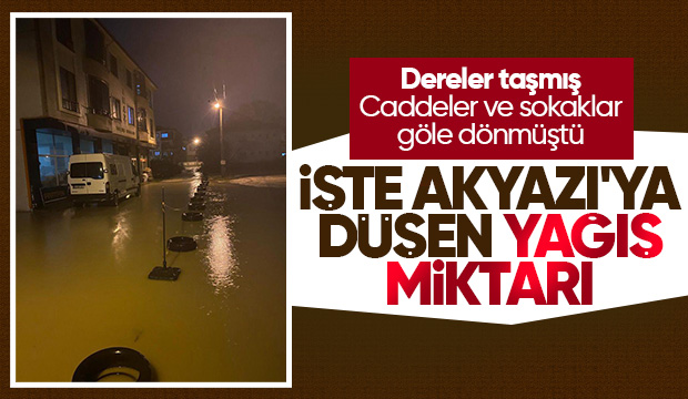 Meteoroloji Akyazı'ya düşen yağış miktarını açıkladı