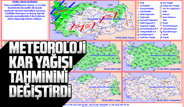 Meteoroloji kar yağışı tahminini değiştirdi