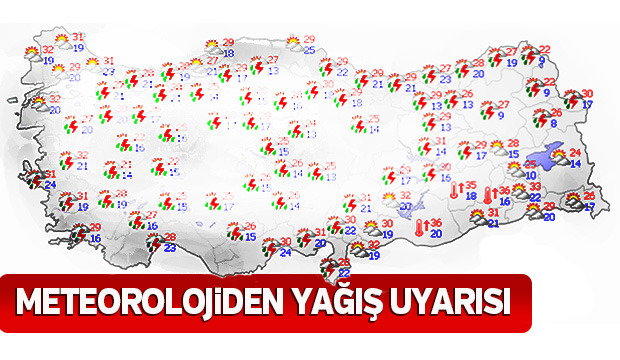 Meteorolojiden kuvvetli yağış uyarısı