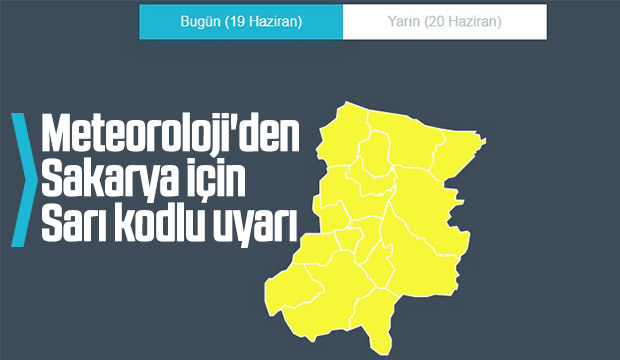 Meteorolojiden Sakarya için flaş uyarı