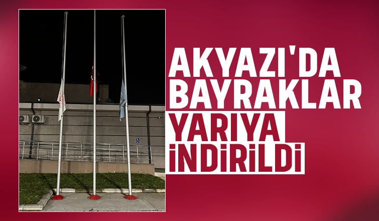 Milli yas ilanının ardından bayraklar yarıya indirildi