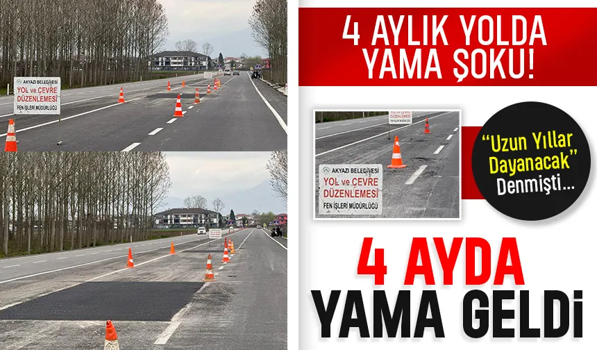 Milyonluk yol 4 ay dayanamadı; Yama yapıldı!