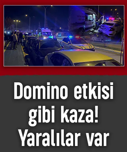 Minibüs otomobile çarptı: Domino etkisi ile 5 araç hasar gördü, yaralılar var