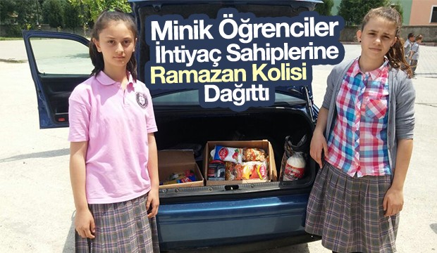  Minik Öğrenciler İhtiyaç Sahiplerine Ramazan Kumanyası Dağıttı