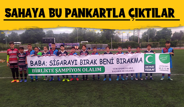 Miniklerden dikkat çeken pankart