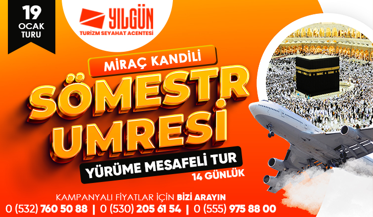 Miraç Kandili Özel Sömestr Umresi Yılgün Turizm’de!