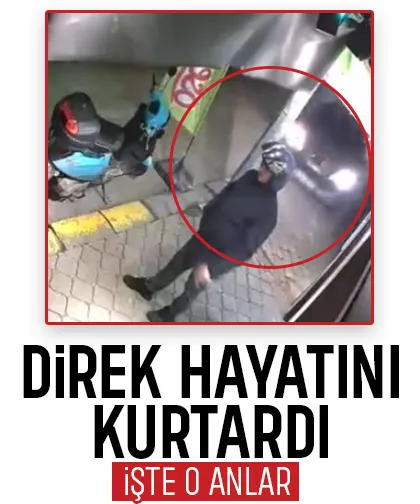 Moto kurye direk sayesinde hayatta kaldı; İşte o anlar
