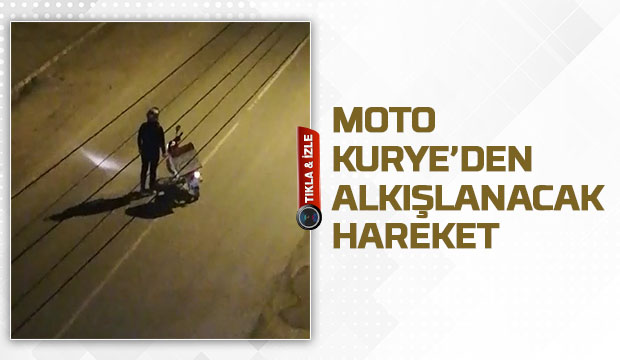 Moto Kuryeden Alkışlanacak Hareket 