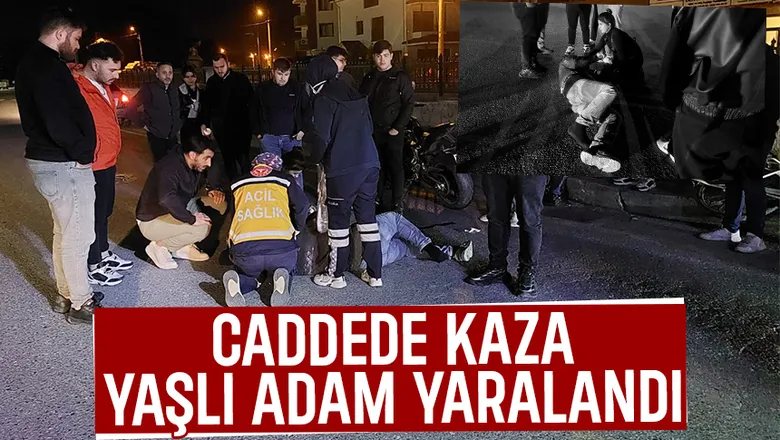 Motosiklet ile bisiklet çarpıştı: Yaşlı adam yaralı