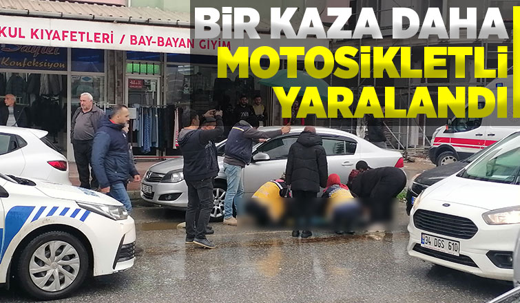 Motosiklet ile otomobil çarpıştı