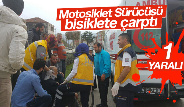 Motosiklet Sürücüsü Yaşlı Adama Çarptı
