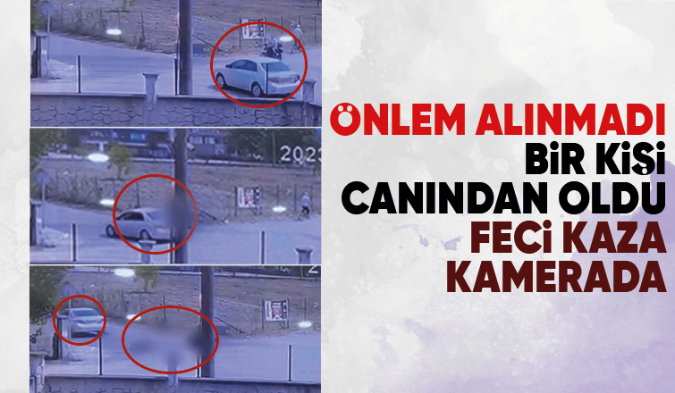 Motosiklet sürücüsünün öldüğü feci kaza kamerada
