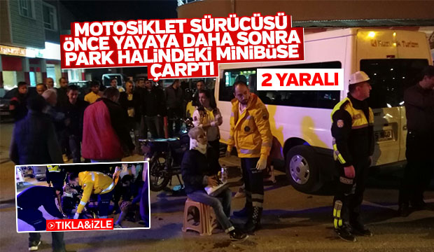 Motosiklet Yayaya Çarptı 