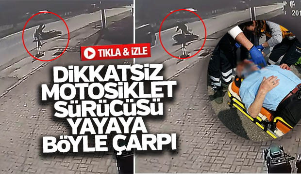  Motosiklet Yayaya Çarptı
