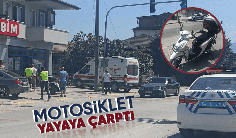 Motosiklet yayaya çarptı