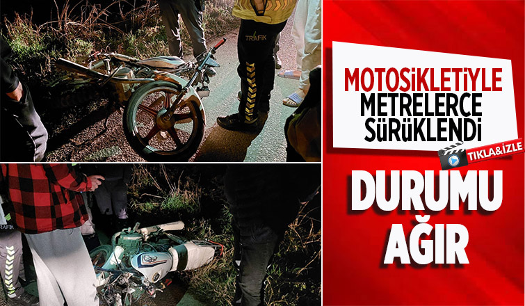 Motosikletli genç kazada ağır yaralandı