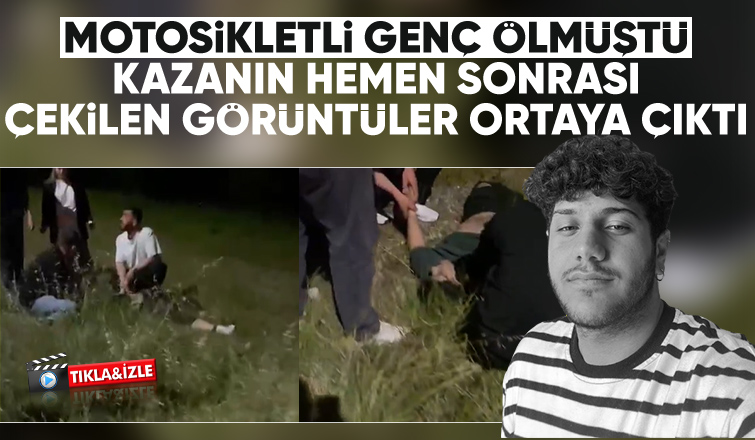 Motosikletli gencin öldüğü kazanın hemen sonrası