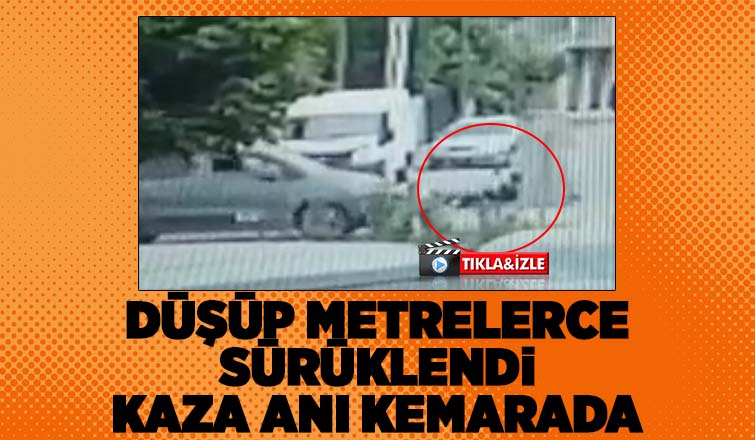Motosikletlinin düştüğü kaza kamerada