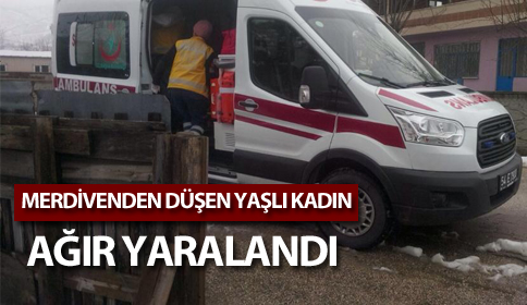 Merdienlerden Düşen Yaşlı Kadın Yaralandı