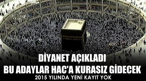 2015 Yılında Yeni Hacı Kaydı Yok