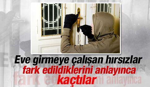 Eve Girmeye Çalışan Hırsızlar Fark Edildiklerini Anlayınca Kaçtılar