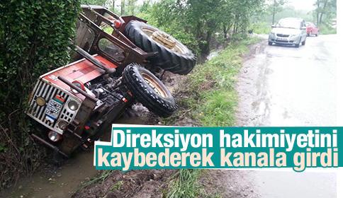 Direksiyon Hakimiyetini Kaybederek Kanala Girdi