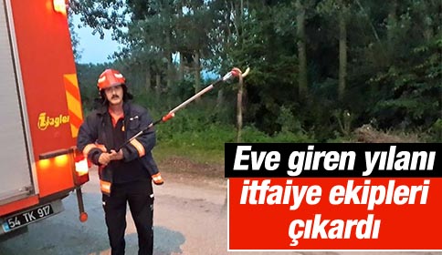 Eve Giren Yılanı Itfaiye Ekipleri Çıkarttı