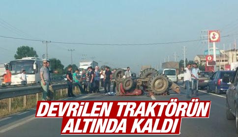Traktör Devrildi. 1 Ağır Yaralı