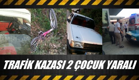 Bisikletli Çocuklara Otomobil Çarptı 2 Yaralı 