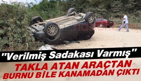 Lastiği Patlayan Araç Takla Attı