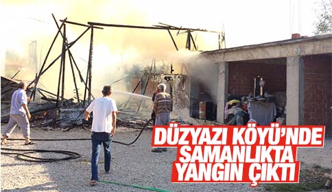 Düzyazı Köyü’nde Samanlık Yangını