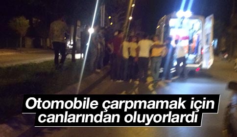 Önlerine Otomobil Çıkan Motosikletli Sürücü Kaza Yaptı