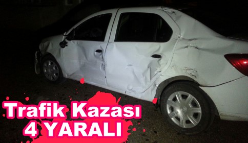 Minibüsle otomobil çarpıştı 4 yaralı