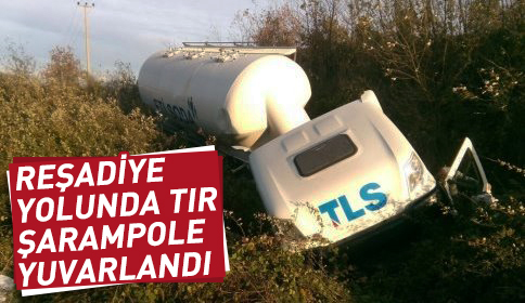 Reşadiye Yolunda Tır Şarampole Yuvarlandı