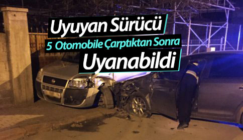 Uyuklayan Sürücü Karşı Şeride Geçti.