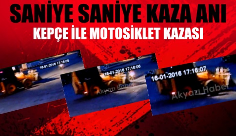 Motosiklet ile İş Makinesi çarpışma görüntüleri