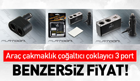 Araç Çakmaklık Çoğaltıcı Çoklayıcı 3 Port