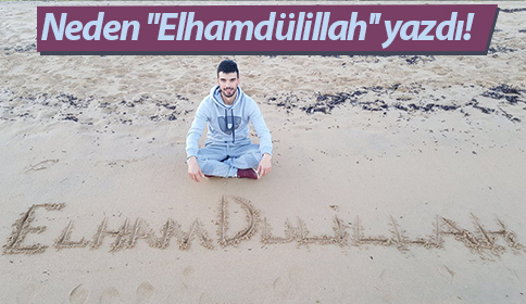 Kenan Sofuoğlu kumlara “Elhamdülillah” yazdı