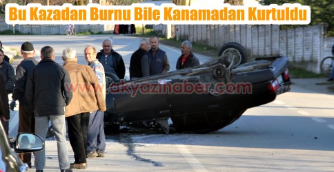 Altındere Yolunda Araçla Takla Attı